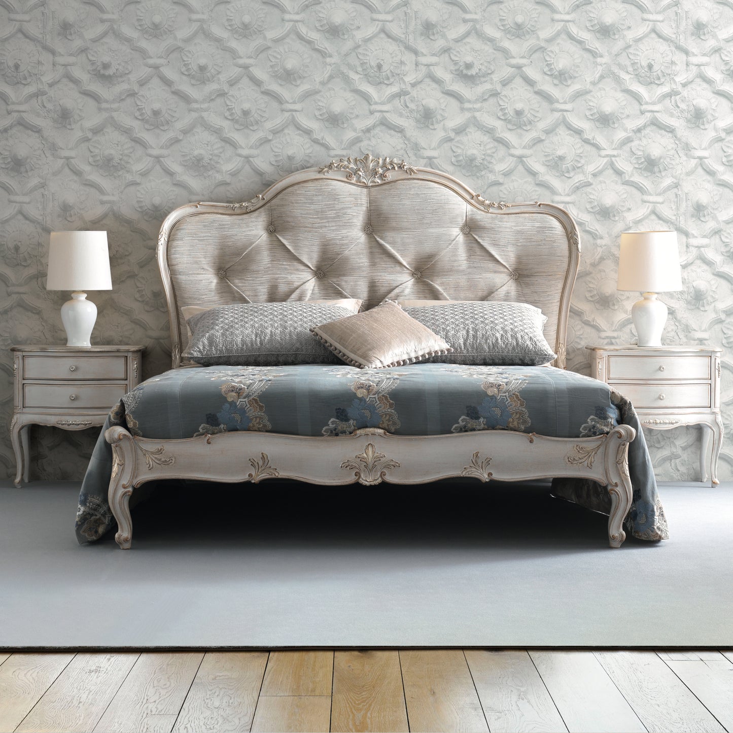 High End Button Upholstered Bed