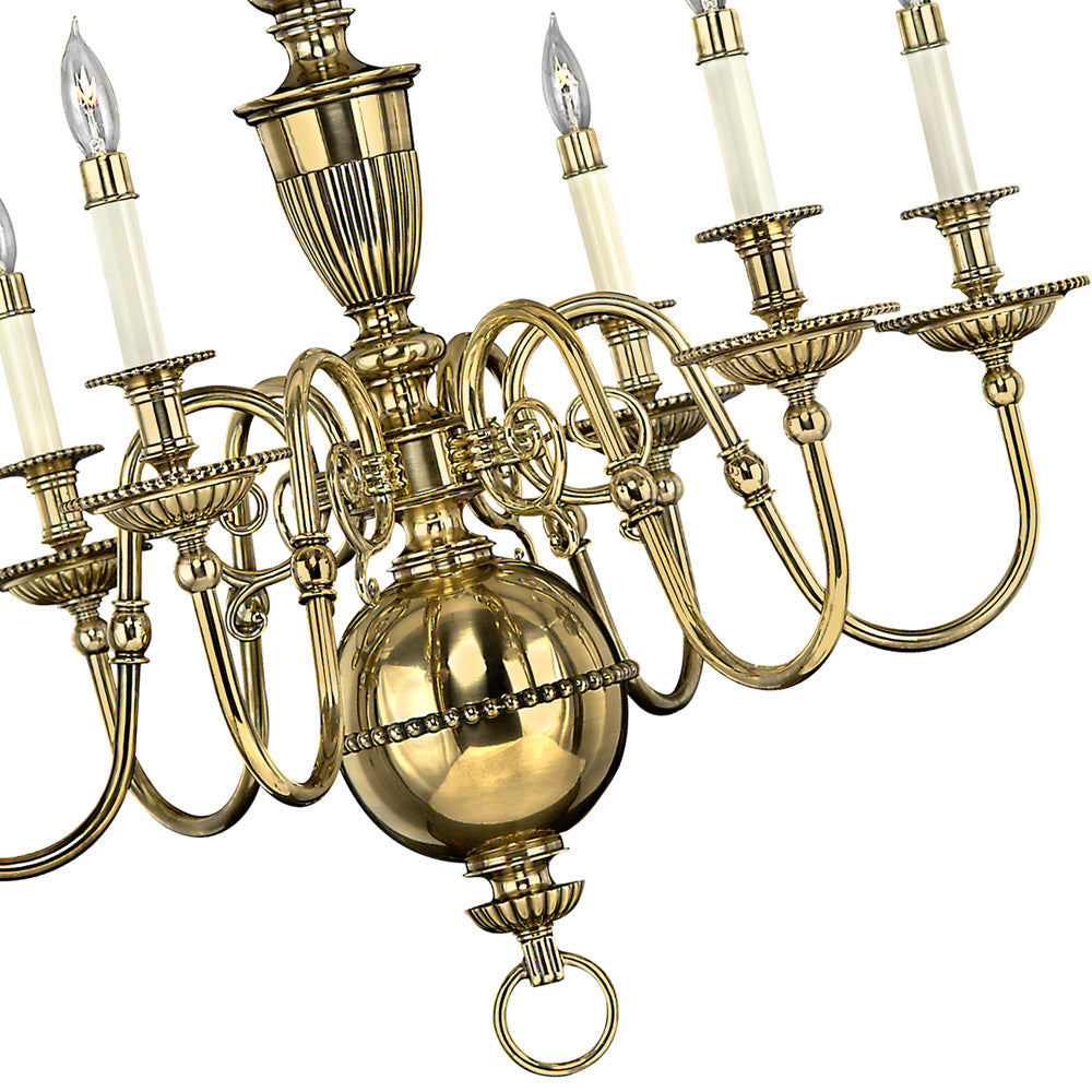 High End Classic 6 Arm Brass Chandelier