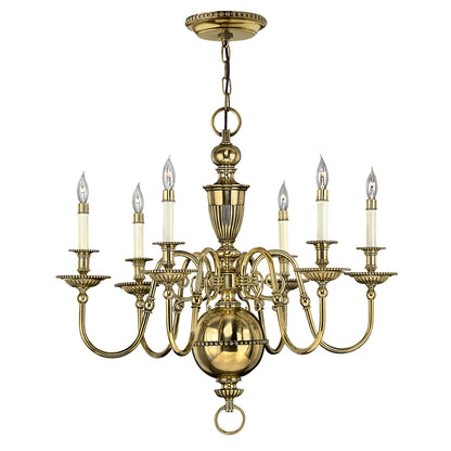 High End Classic 6 Arm Brass Chandelier