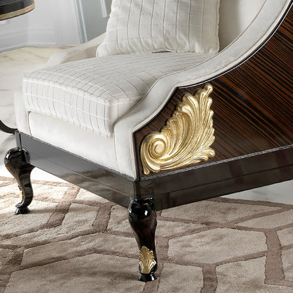 High End Designer Art Deco Inspired Armchair And Footstool