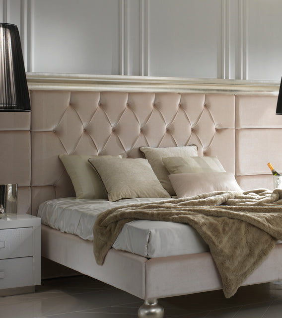 High End Designer Italian Extended Headboard Bed