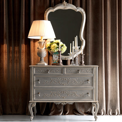 High End Ornate Grey Italian Chest of Drawers