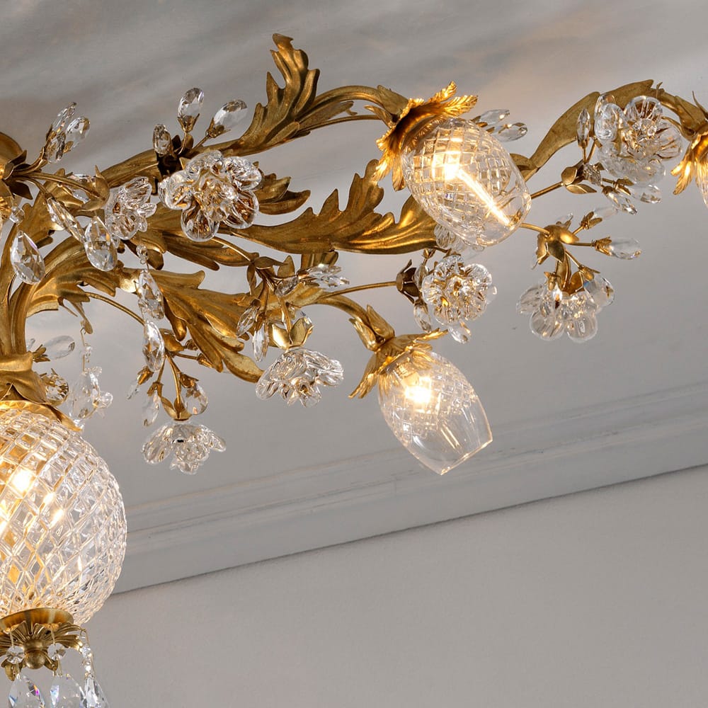 High End Italian Bohemian Crystal Florentine Style Ceiling Light