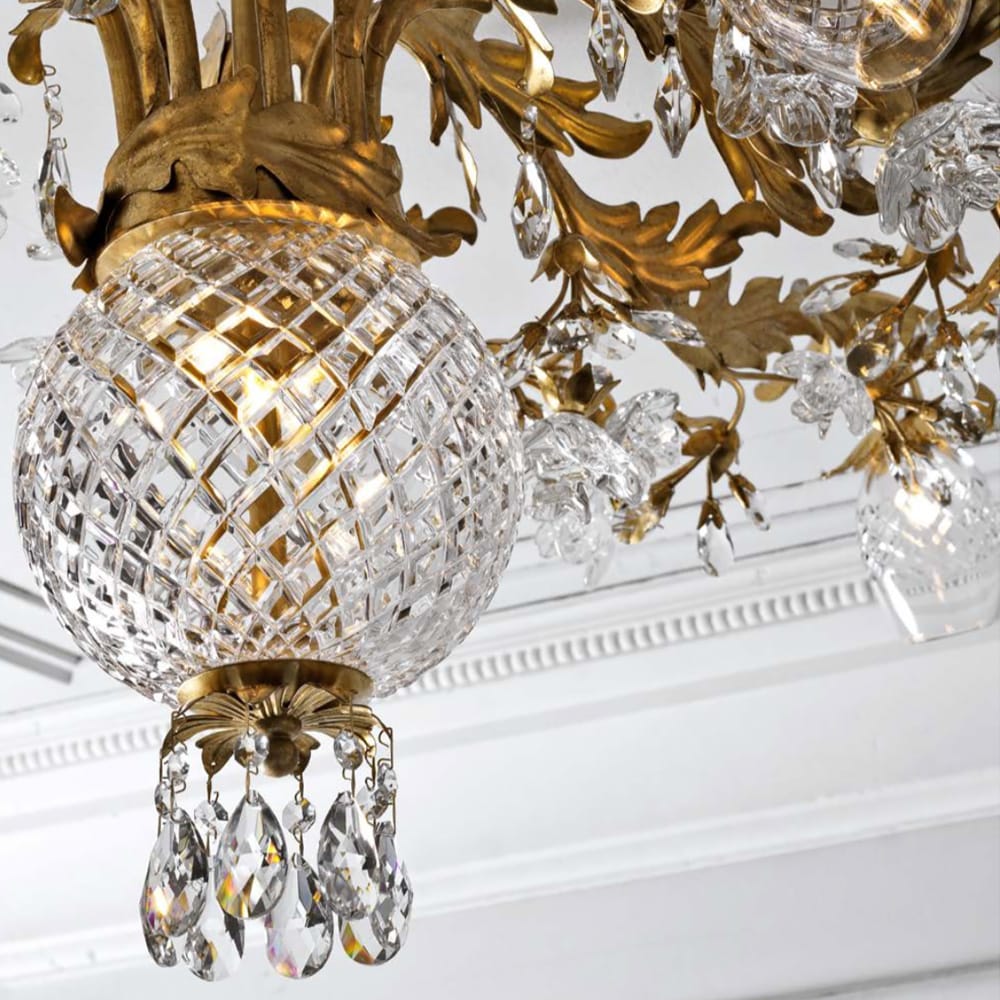 High End Italian Bohemian Crystal Florentine Style Ceiling Light