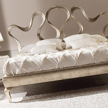 High End Italian Champagne Leaf Swirls Bed