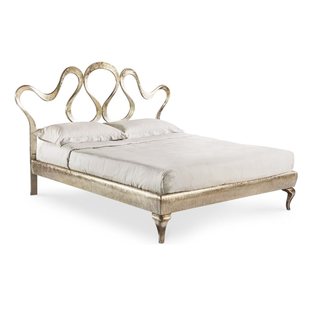 High End Italian Champagne Leaf Swirls Bed