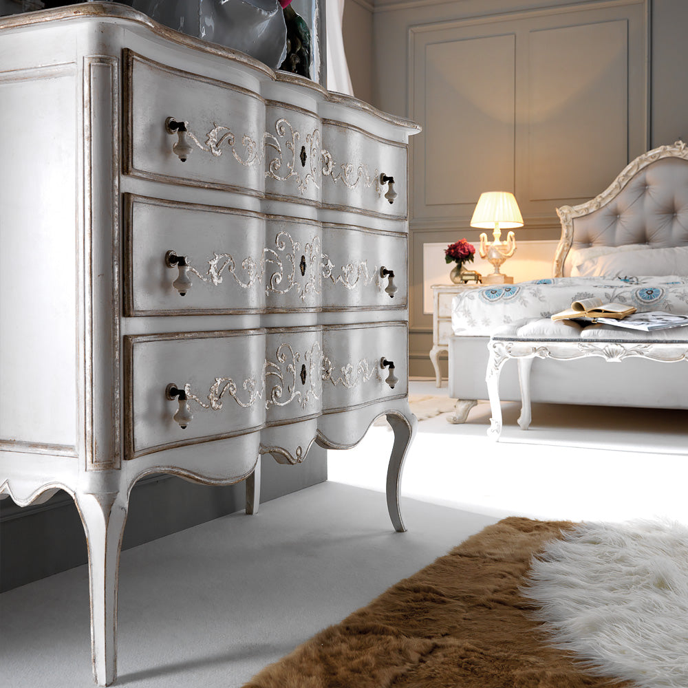 High End Italian Chest of Drawers and Mirror Set