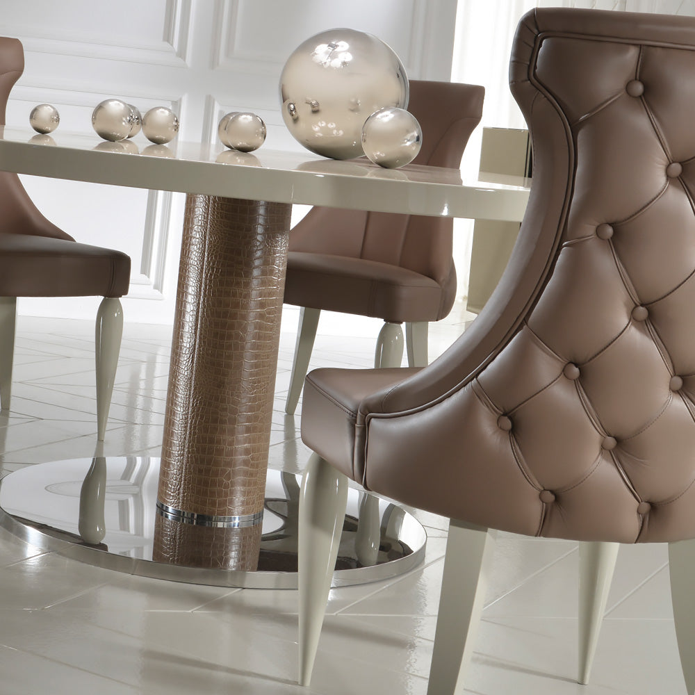 High End Designer Leather Dining Chair