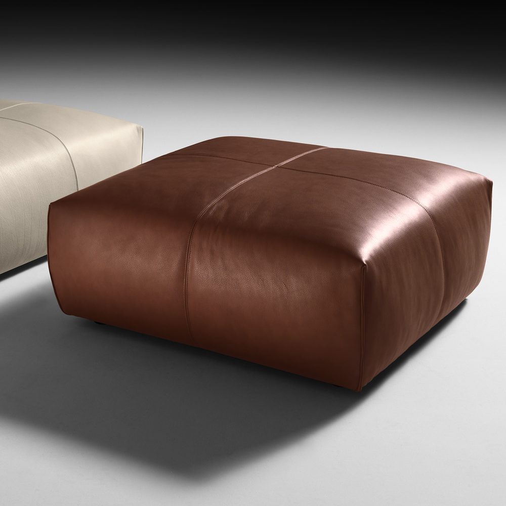 High End Designer Leather Pouffe