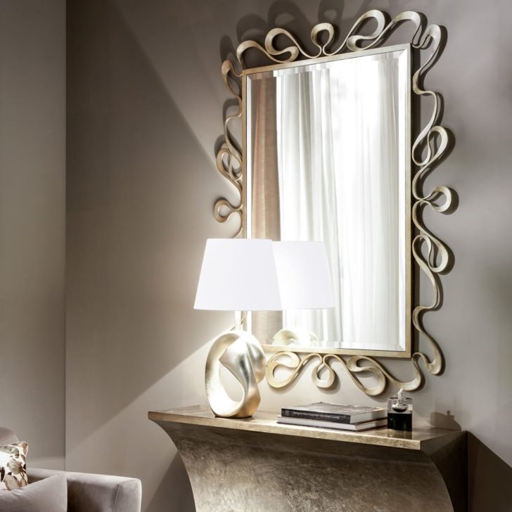 Luxury Italian Champagne Silver Leaf Table Lamp