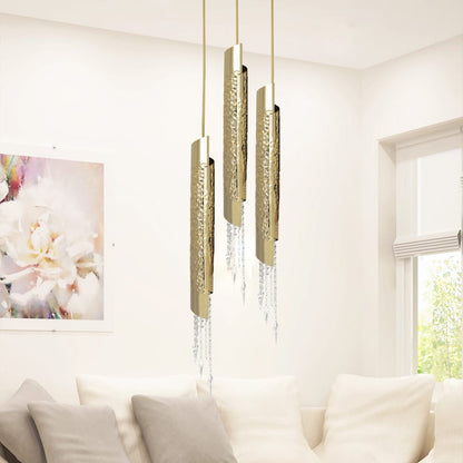 High End Gold Plated Crystal Pendant Chandelier