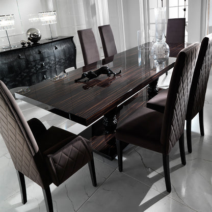 Large Ebony Dining Table Set