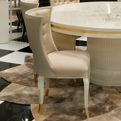 High End Modern Cream And White Chair