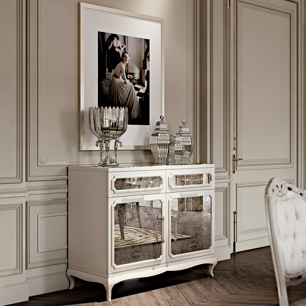 High End Modern Lacquered Mirrored Sideboard