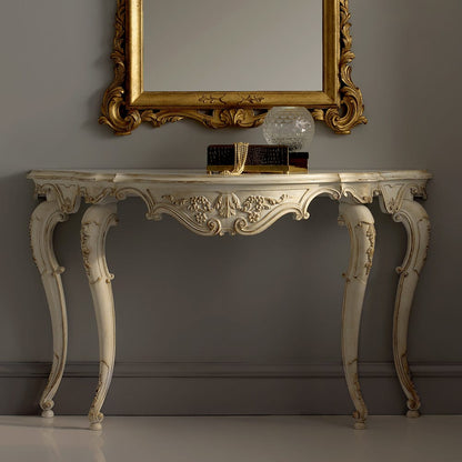 High End Ornate Classic Italian Designer Console And Mirror Set