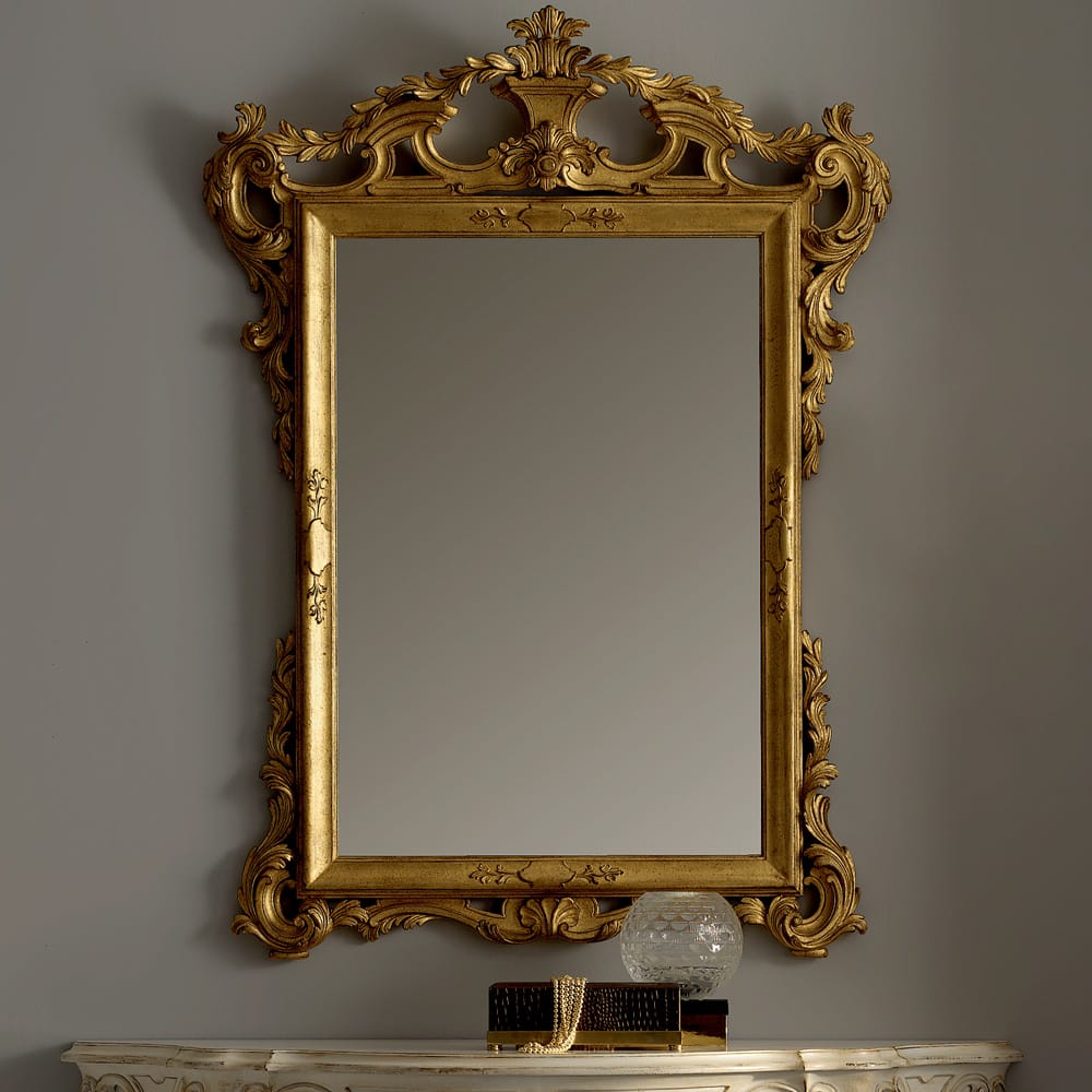 High End Ornate Classic Italian Designer Console And Mirror Set