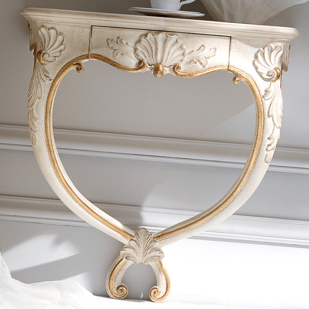 High End Ornate Wall Mounted Bedside Table