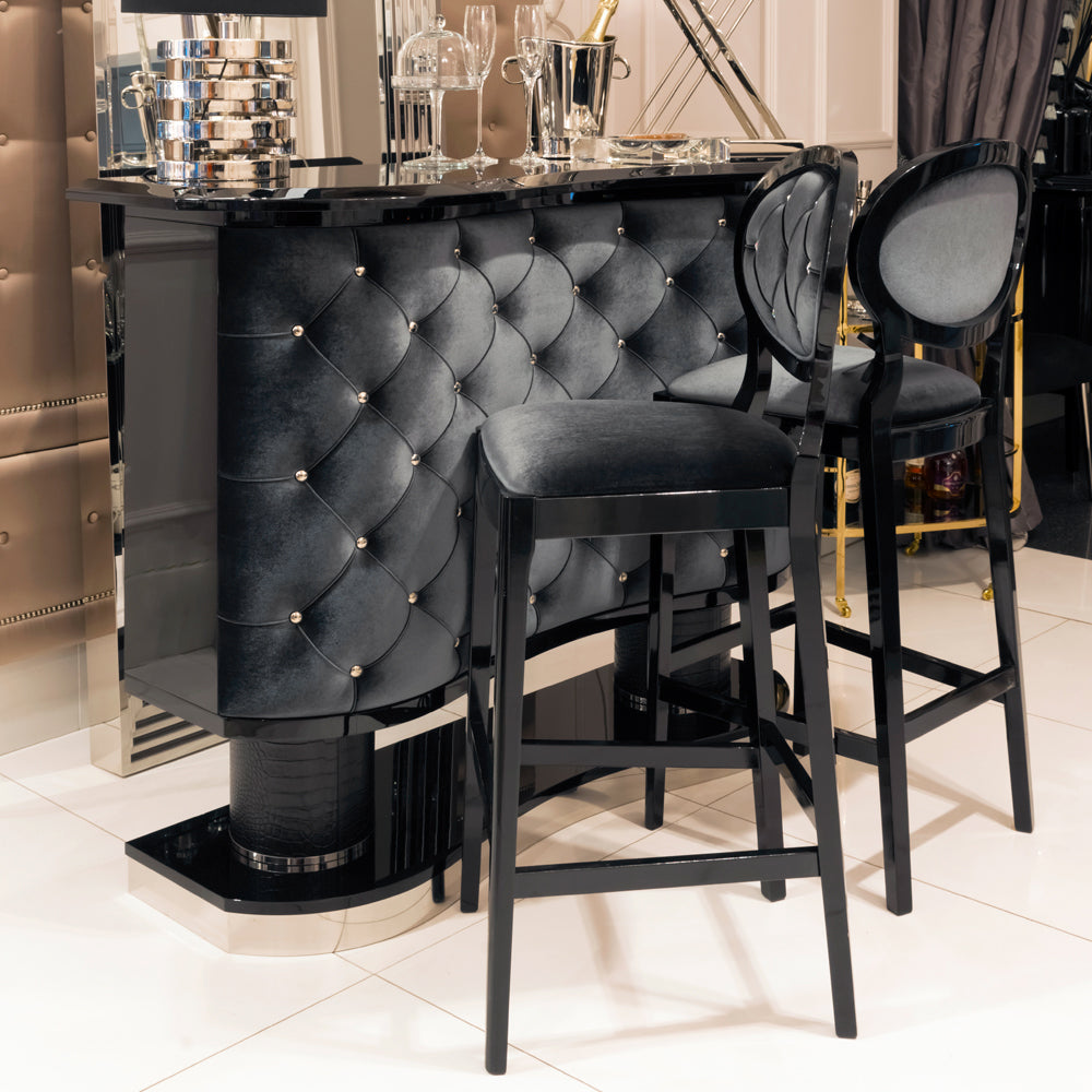 High End Luxury Upholstered Bar Stool