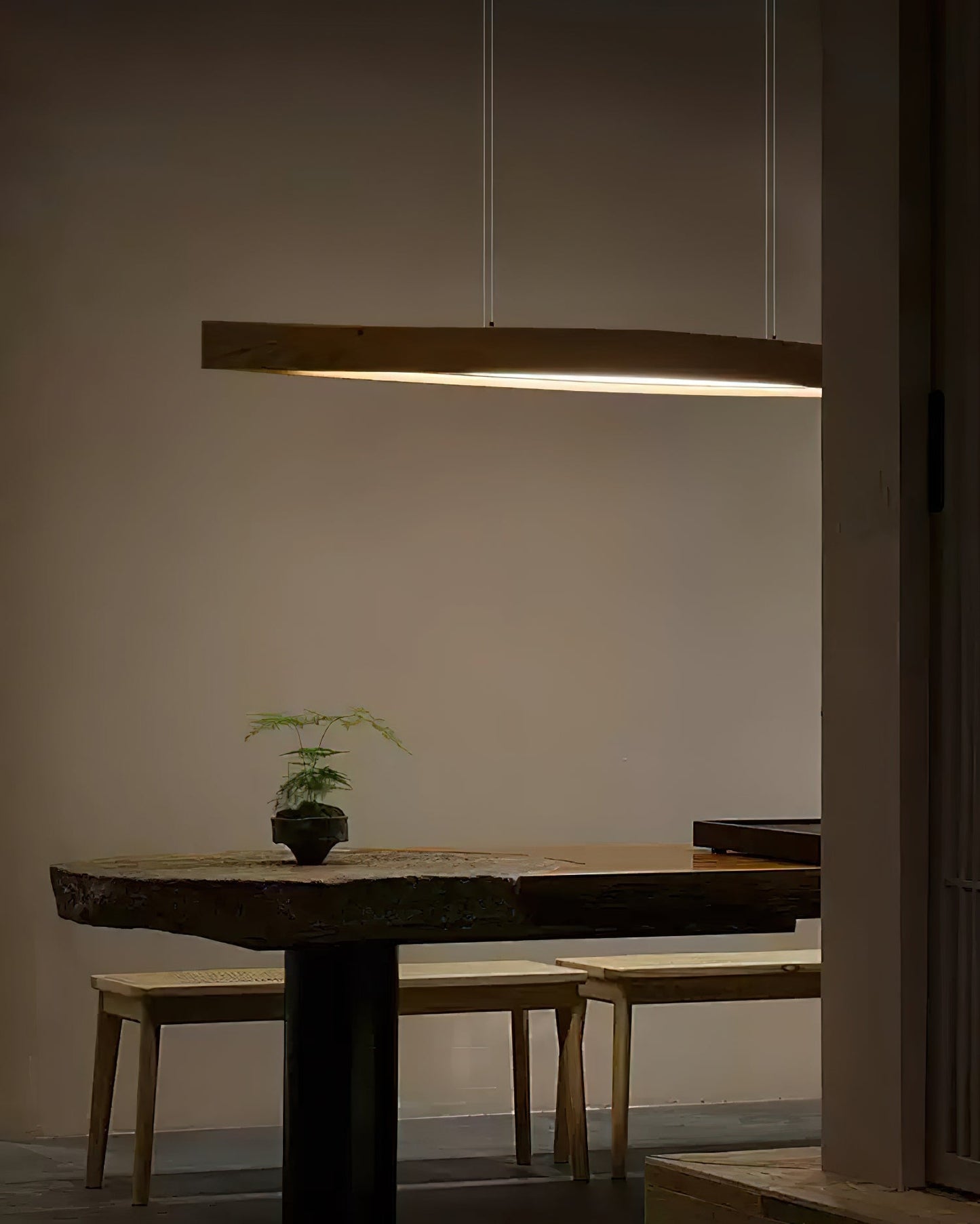 Horizon Linear Wood Droplight Pendant Lamp