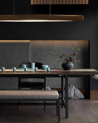 Horizon Linear Wood Droplight Pendant Lamp