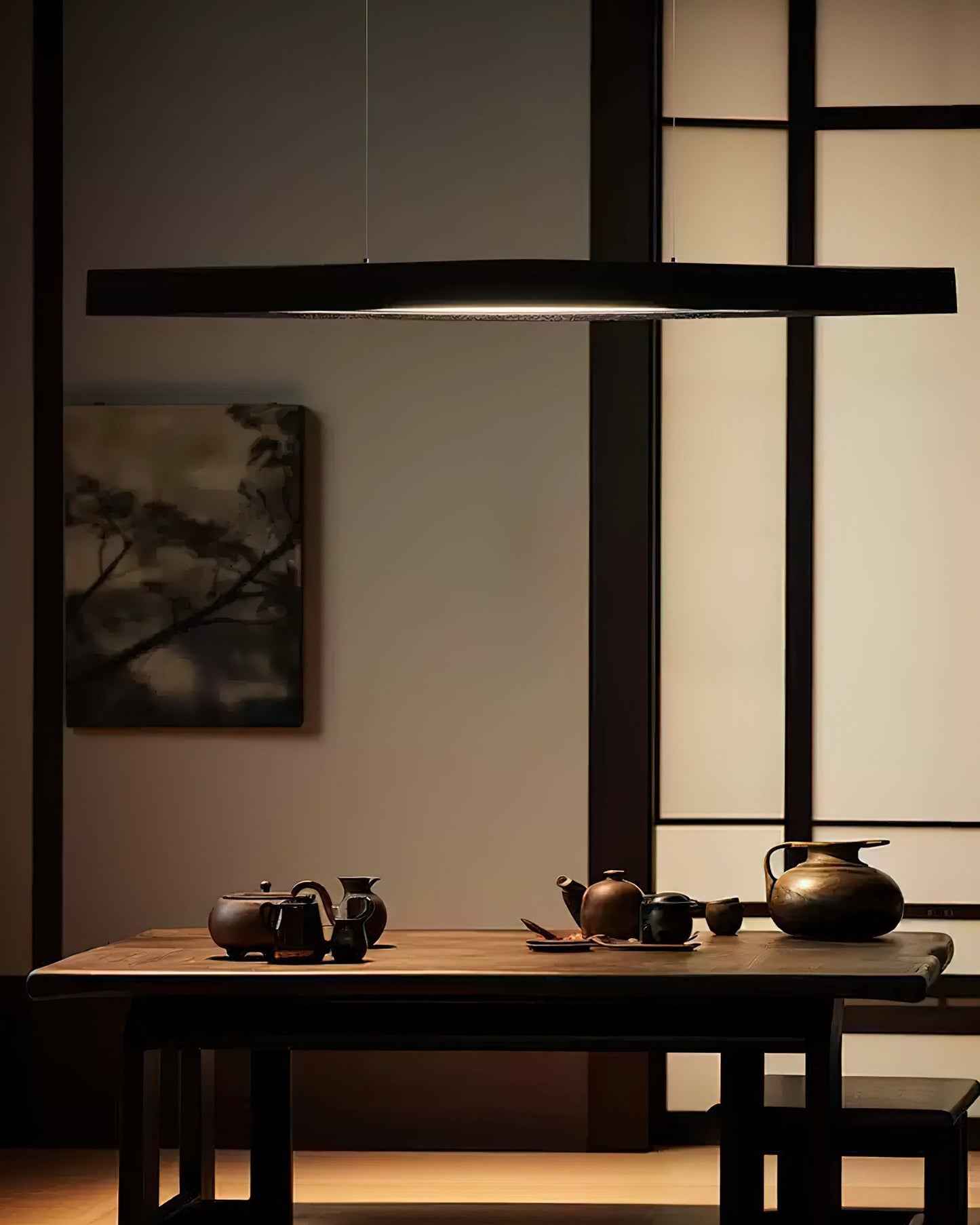 Horizon Linear Wood Droplight Pendant Lamp