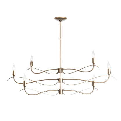 Hubbardton Forge Willow 43 Inch 6 Light Mini Chandelier Cp529113