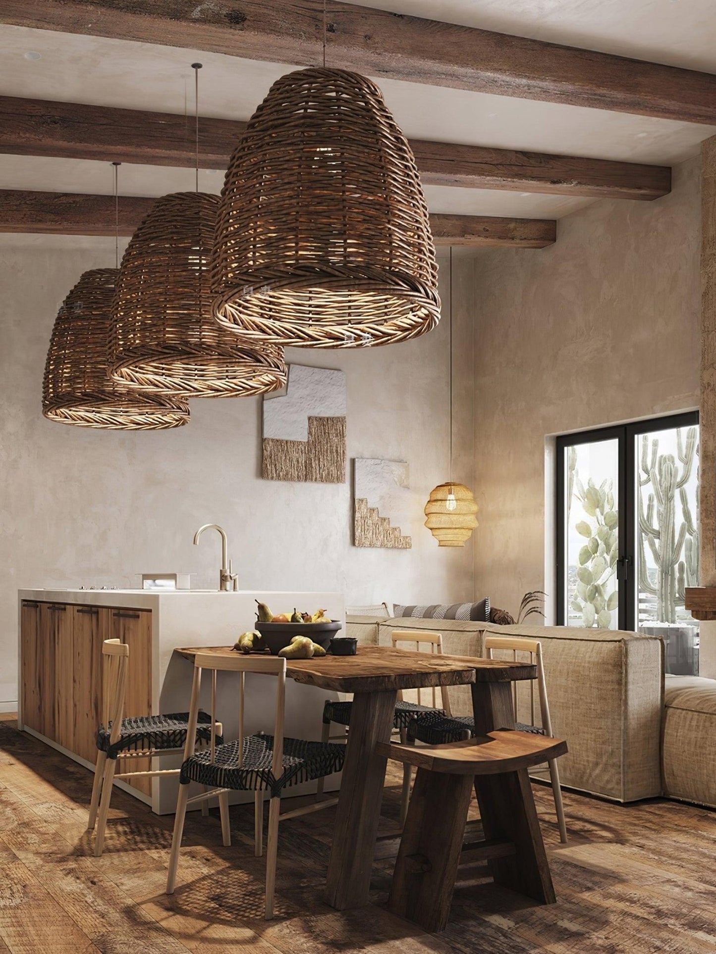 Hues Wicker Hanging light Pendant Lamp