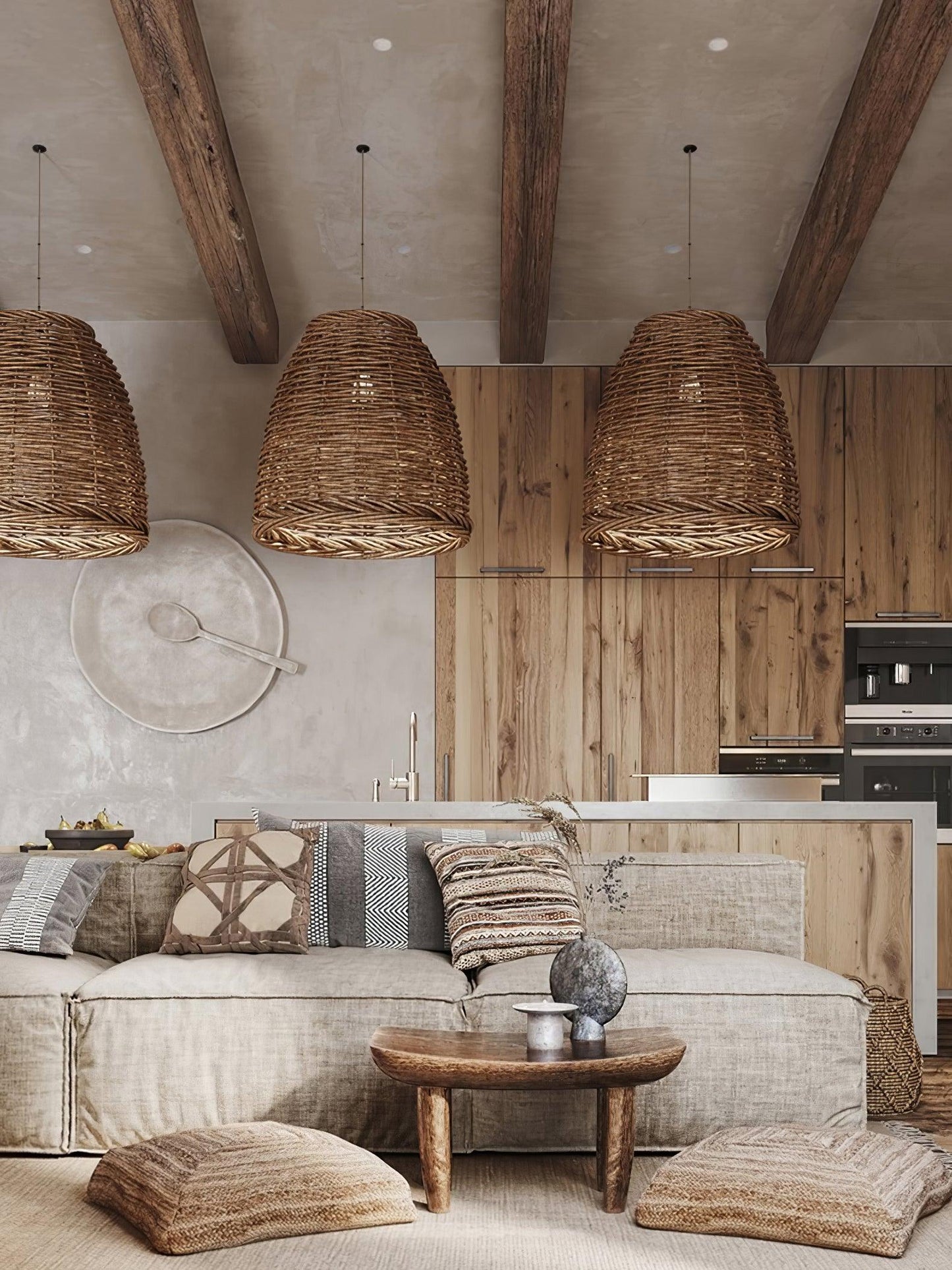 Hues Wicker Hanging light Pendant Lamp