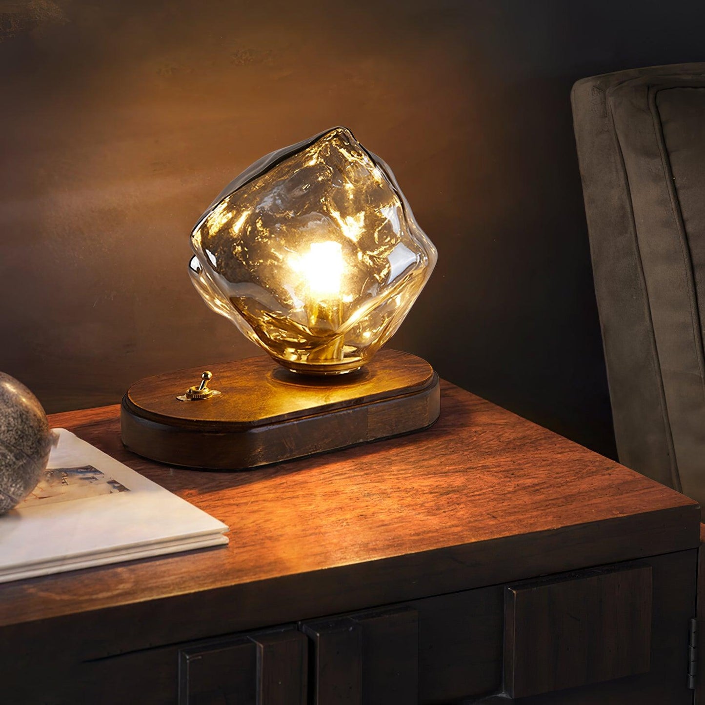 Ice Stone Glass Accent lamp Table Lamp