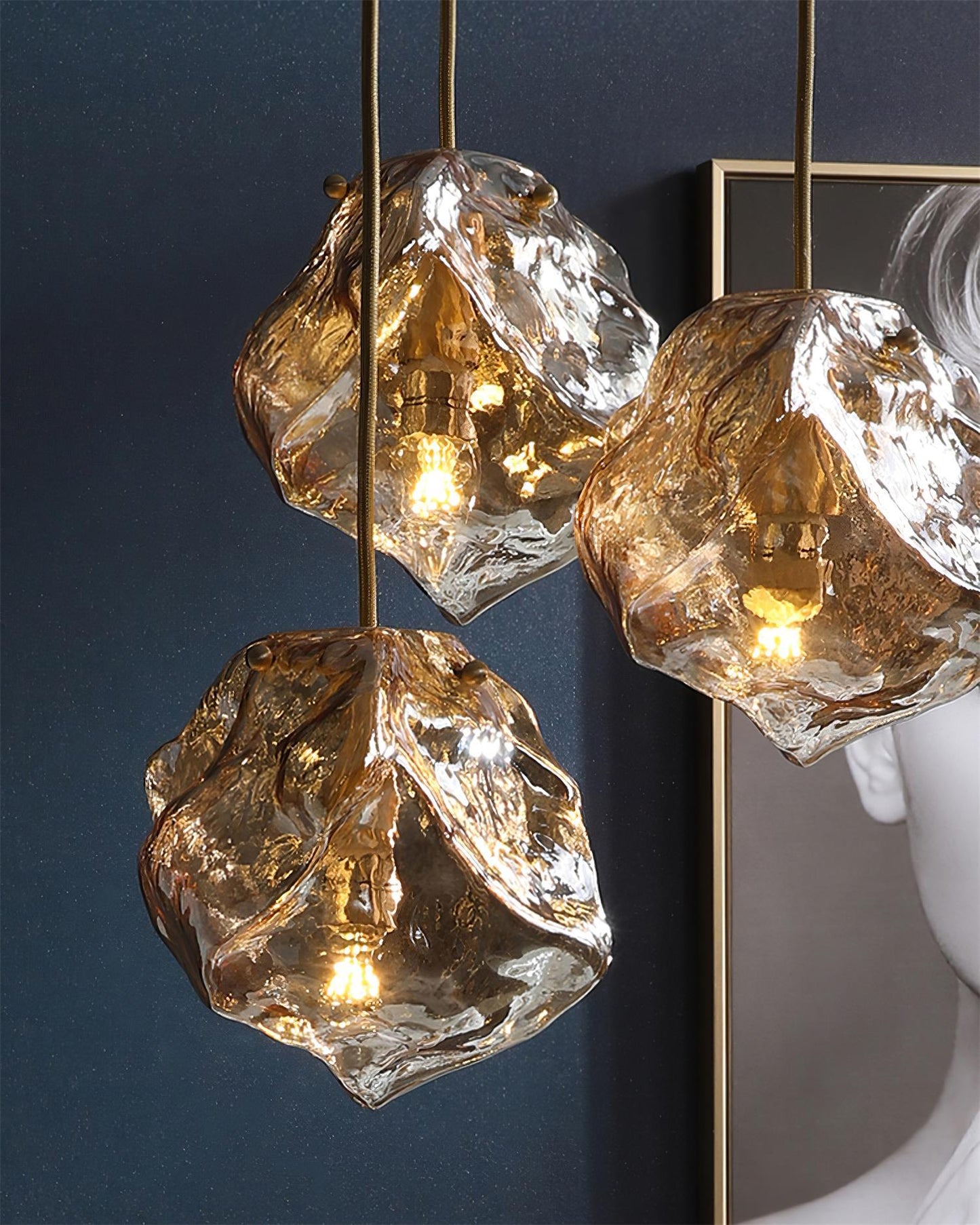 Illyria Ice Glass Hanging light Pendant Lamp