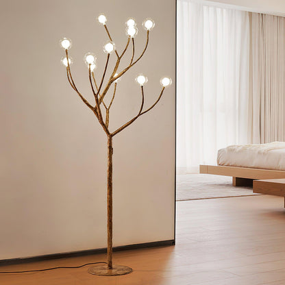 Imitation Wood Tall Lamp Floor Lamp