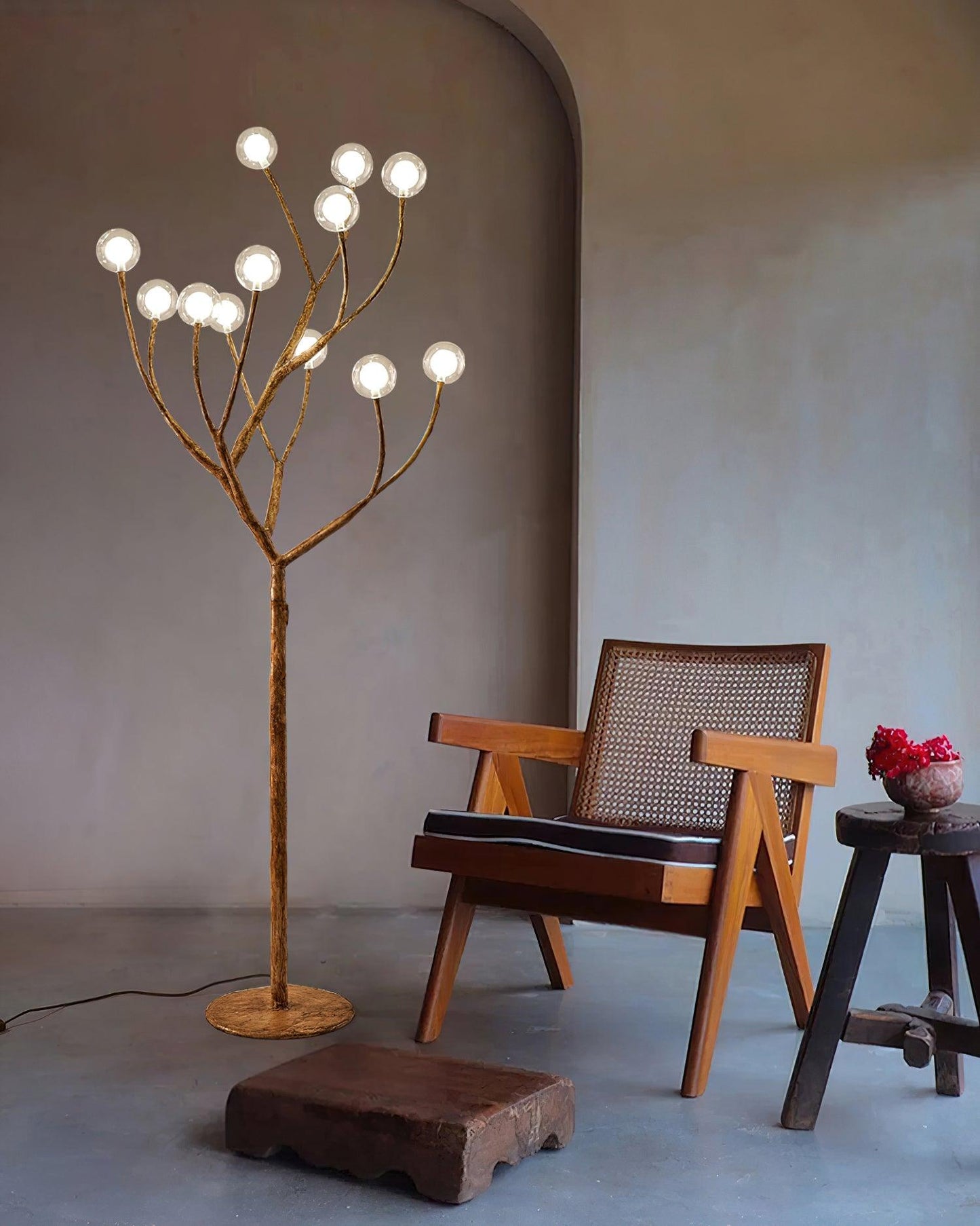 Imitation Wood Tall Lamp Floor Lamp