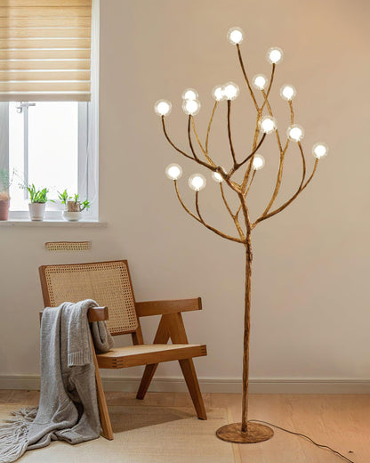 Imitation Wood Tall Lamp Floor Lamp