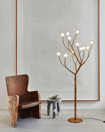 Imitation Wood Tall Lamp Floor Lamp