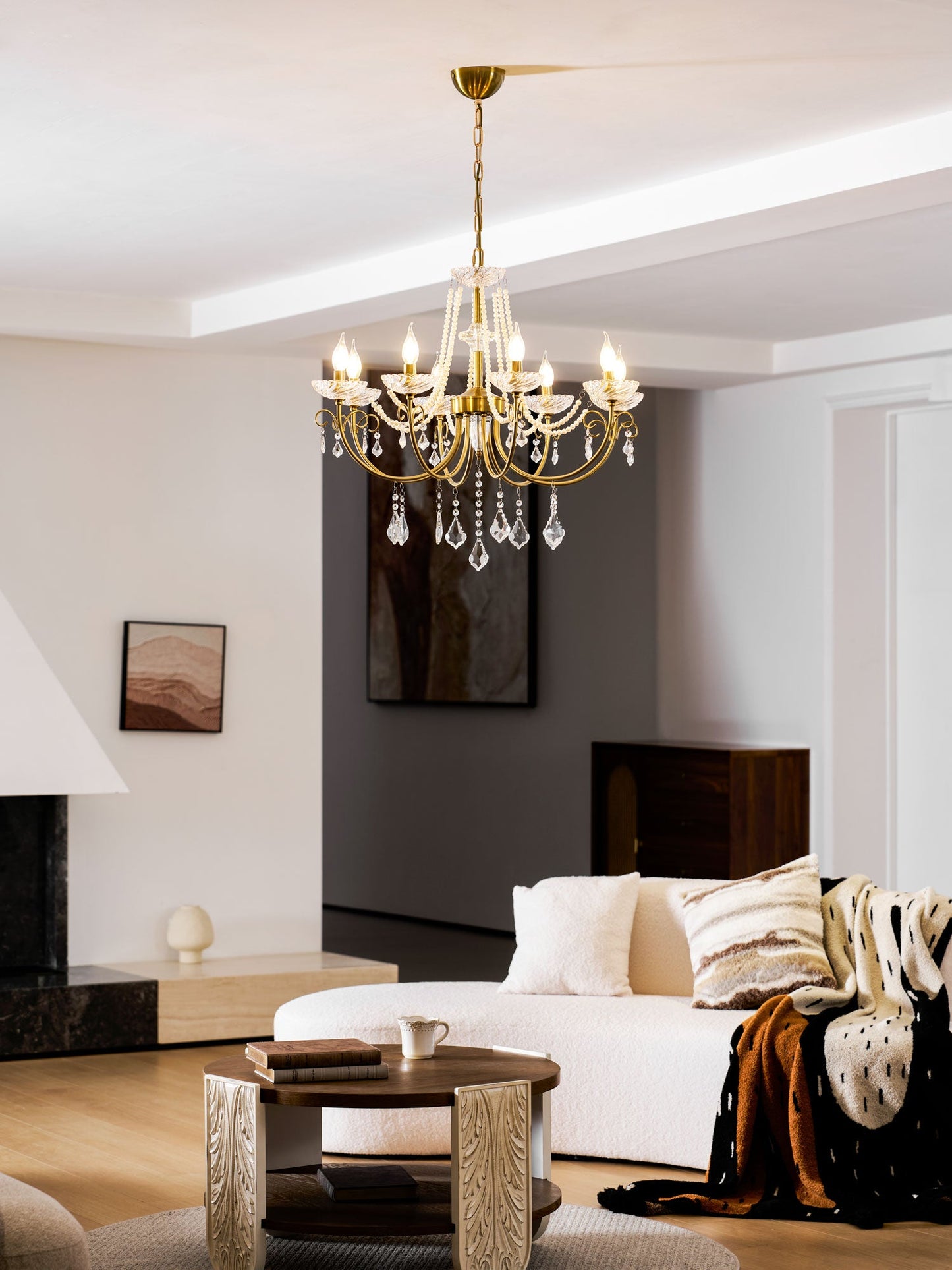 Imperial Pearl Crystal Chandelier