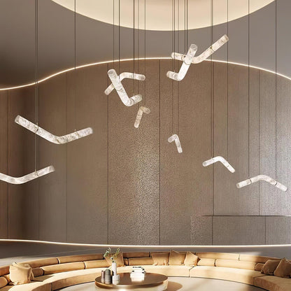 Streamlined Alabaster Pendant Lamp