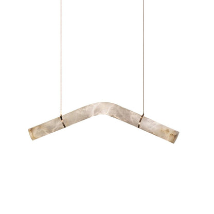 Streamlined Alabaster Pendant Lamp