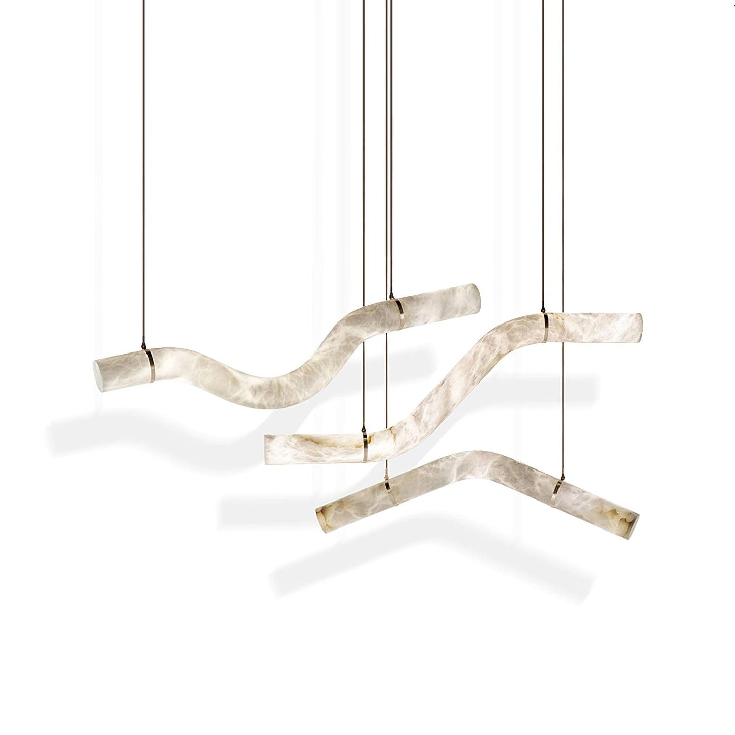 Streamlined Alabaster Pendant Lamp