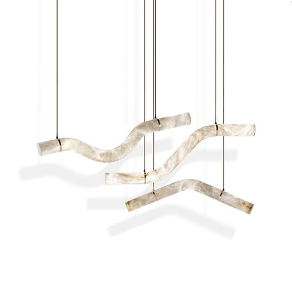 Streamlined Alabaster Pendant Lamp