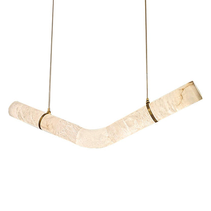 Streamlined Alabaster Pendant Lamp