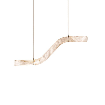 Streamlined Alabaster Pendant Lamp
