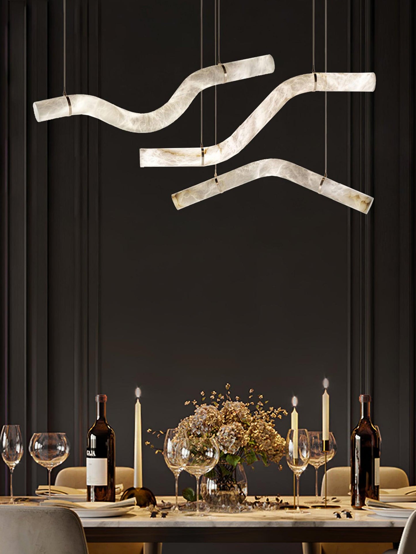Streamlined Alabaster Pendant Lamp