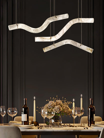 Streamlined Alabaster Pendant Lamp