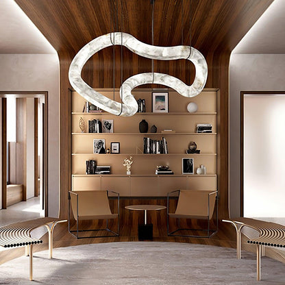 Streamlined Alabaster Pendant Lamp