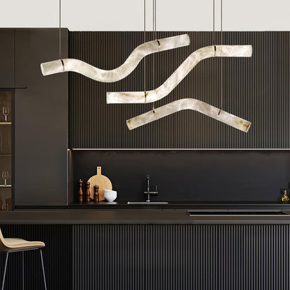 Streamlined Alabaster Pendant Lamp