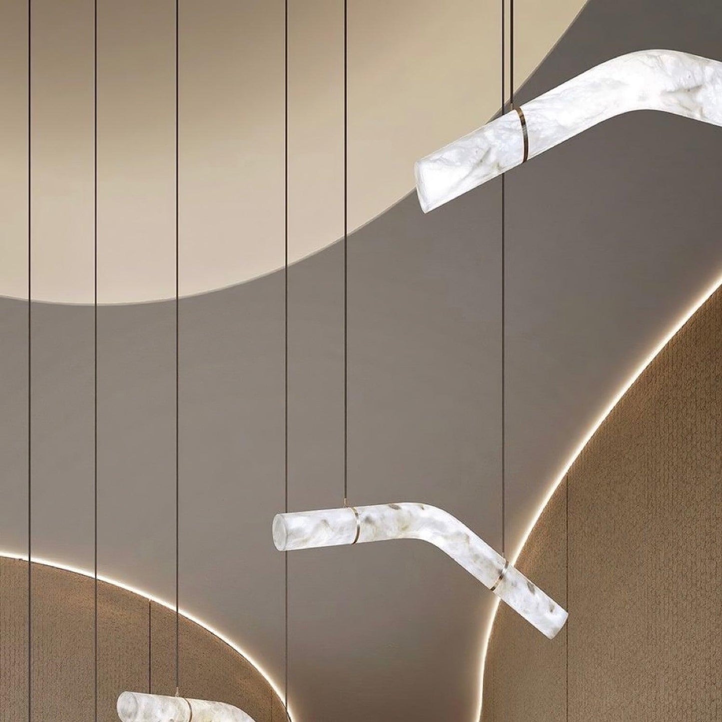 Streamlined Alabaster Pendant Lamp