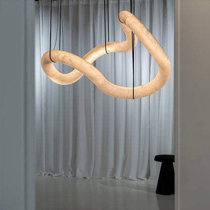 Streamlined Alabaster Pendant Lamp