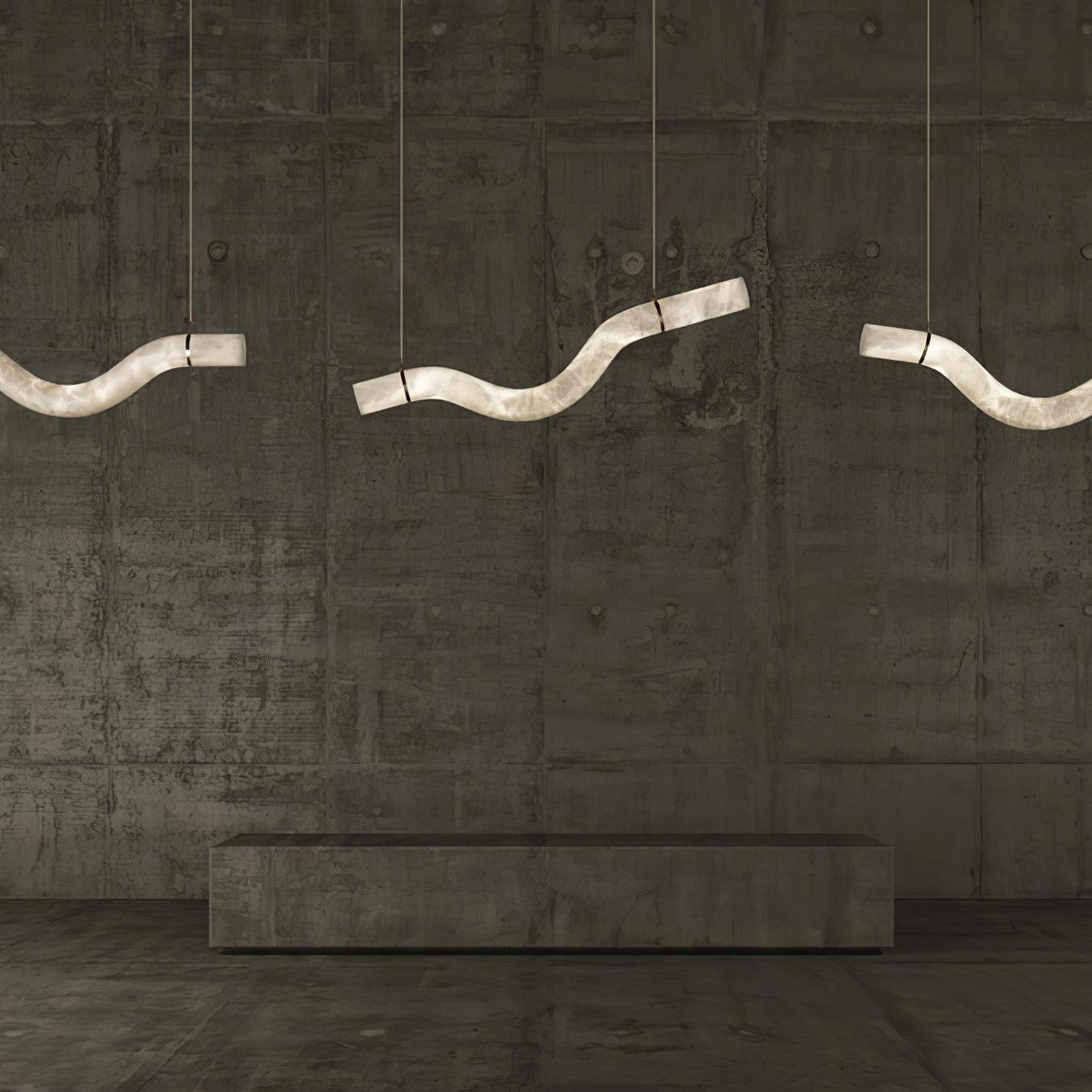 Streamlined Alabaster Pendant Lamp