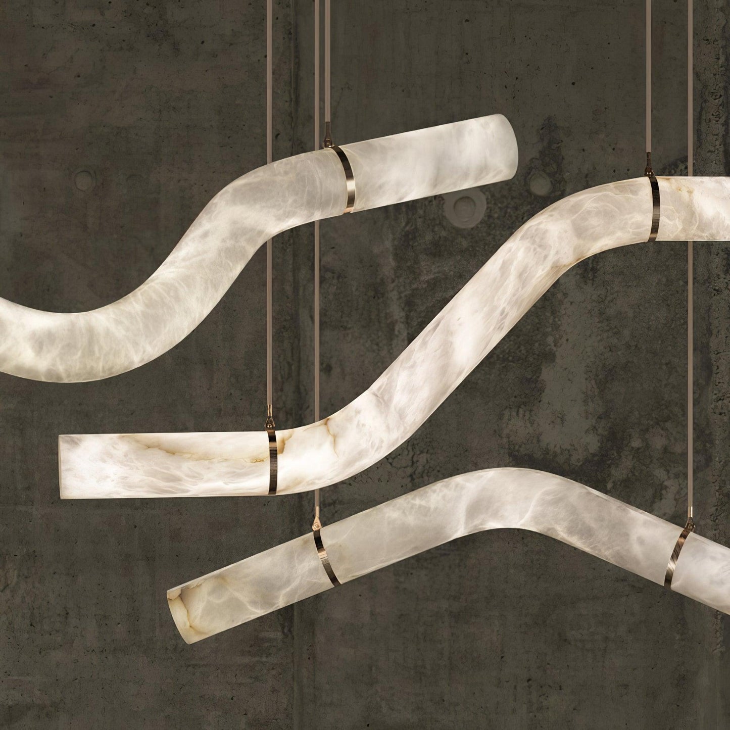 Streamlined Alabaster Pendant Lamp