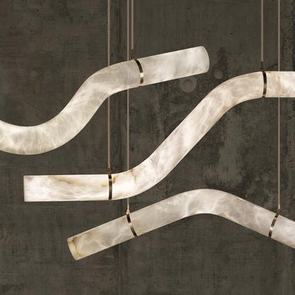 Streamlined Alabaster Pendant Lamp